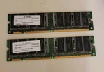 2X Infineon HYS64V16300GU-7-C2 PC133-222-520 128MB Sync 133MHZ CL2 Sd-ram Module. Fixed Price $45.00.