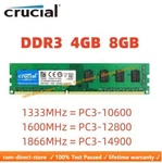 Crucial DDR3 8GB 16GB 32GB 1333 1600 Mhz Desktop Ram Memory Dimm 240PINS. Fixed Price $78.95.