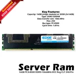 Edge 16GE604R04 16GB PC3-8500 DDR3-1066MHZ Ecc Reg CL7 240-PIN Server Ram Memory. Fixed Price $27.19.