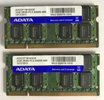 Adata 4GB (2X2GB) DDR2 Sodimm ADOVF1B163GE 2RX8 PC2-6400S-666 #R1978. Fixed Price $25.65.