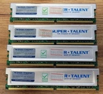 Super Talent 4GB (4X 1GB) DDR2 T6UB1GC5 PC5400 667MHZ 64MX8 CL5 From Working. Fixed Price $14.50.