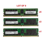 Lot Of 9 Micron 32GB Ram Modules 2RX4 PC4-2666V-RB2-11 288GB Total. Fixed Price $909.00.