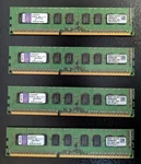 16GB (4X 4GB) Kingston KVR13E9/4I DDR3-1333 Ecc Unbuffered Udimm Server Ram. Fixed Price $25.00.