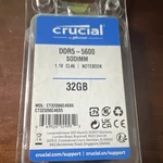 Crucial Sodimm 32GB DDR5-5600 CT32G56C4685 CT32G56C46S5. Fixed Price $350.00.