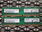 2GB (2X1GB) Crucial PC2-4200U-444-12-ZZ DDR2, 533 Matched Pair Ram. Fixed Price $13.30.