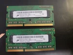 X2 MT8KTF51264HZ-1G6E1 Oem Micron Laptop Memory 2X4GB 1RX8 PC3L-12800S-11-11-B2. Fixed Price $10.00.